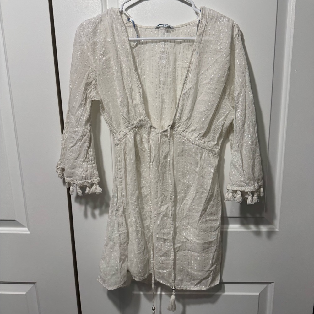 Blue Island Ivory Textured Garment